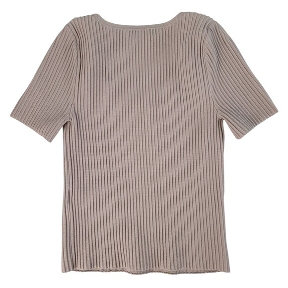 Madewell Ottoman Crop Sweater Tee Womens Size XXS Tan Modern Minimalist NL209 - Picture 2 of 6